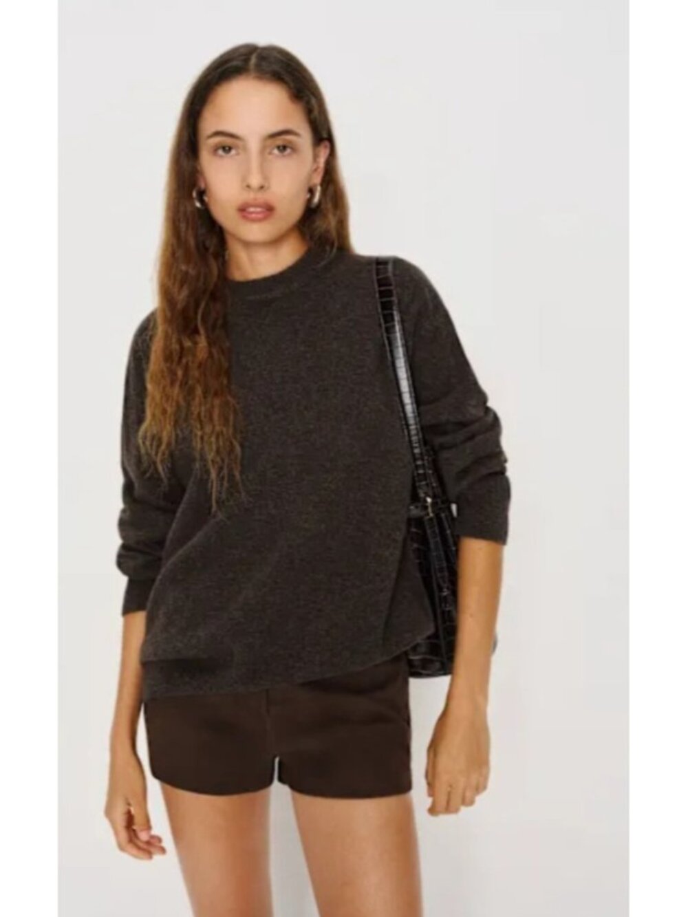 Reformation 100% Cashmere Sweater Women Medium Brown Crewneck Soft Minimalist